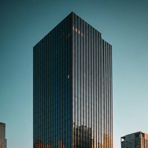 Glass office tower against a clear sky
